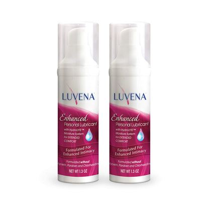 Luvena Lubricant for Women, Relieves Feminine Dryness, Intimate Skin Care & Menopause Support, Moisturizing Lubrication Gel, Non Staining, pH Balanced, Water Based, Paraben & Glycerin Free (2 Pack)