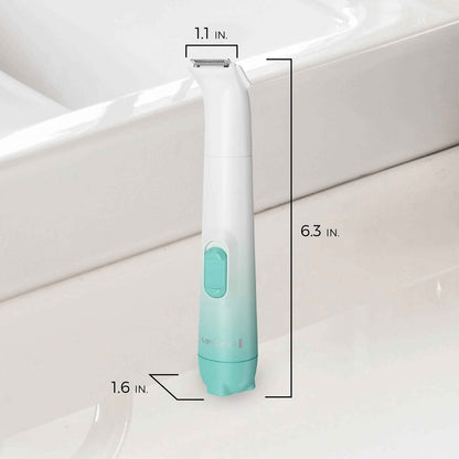 Remington Smooth & Silky Body & Bikini Kit, Cordless bikini trimmer and shaver for women, Waterproof for grooming in the shower, White/Green
