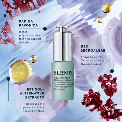 ELEMIS Pro-Collagen Renewal Serum 15ml, Gentle Retinol Alternative for Smoothing Fine Lines & Wrinkles