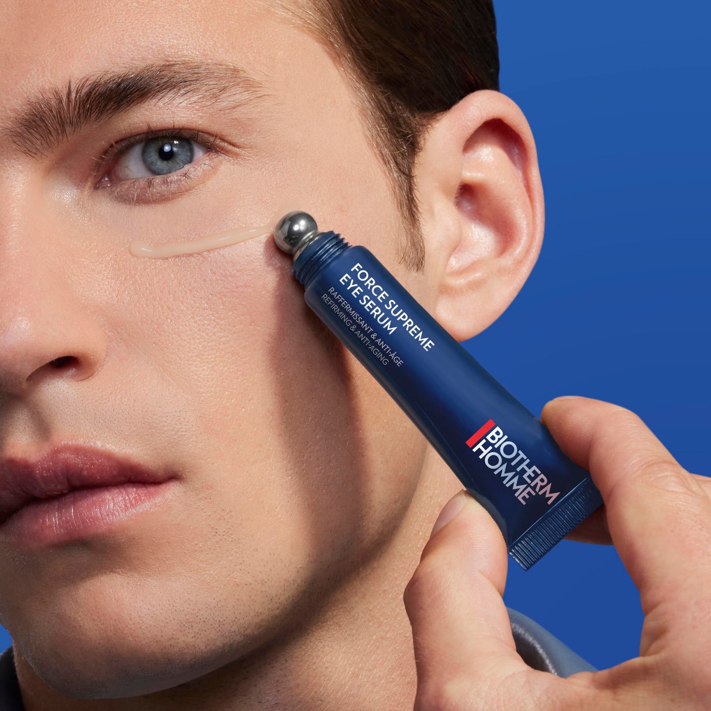 Biotherm Homme Force Supreme Eye Serum for Men, Helps Fight Wrinkles, Dark Circles and Puffy Eyes, Enriched with Blue Algae & Pro-Xylane, Resurfaces and Firms the Skin Around the Eye Area 0.5 Fl. Oz.