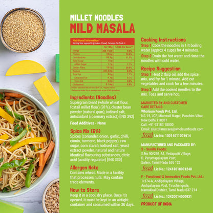 Slurrp Farm Millet Noodles Variety Pack | Mild & Classic Masala | No Maida, Not Fried | Nutritious, Wholesome & Tasty Meal for Kids & Adults | Cooks in 4 Mins | 6.77 Oz (Pack of 2)