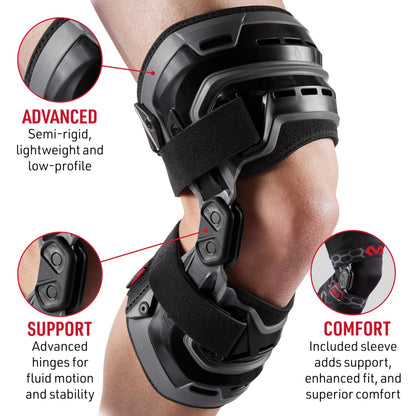 McDavid Knee Brace, Heavy Duty Hinged Knee Braces for Knee Pain, Instabilities, Ligament, ACL, MCL, PCL, Meniscus Injury, Pain Relief, Recovery, Preventive Hyperextension, Left or Right Side