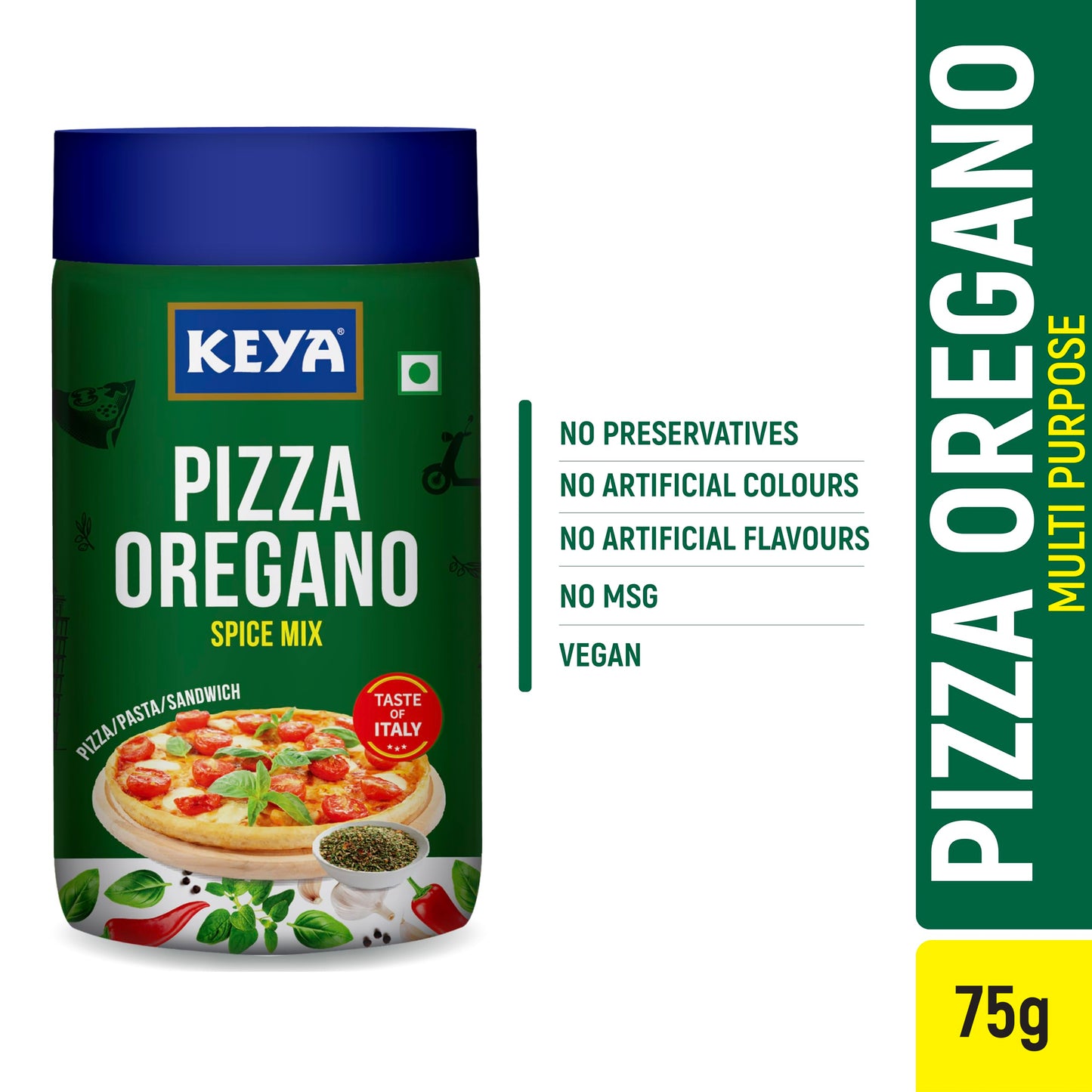 Keya Sprinklers Combo Italian Pizza Oregano 80g Piri Piri 100g Seasonings For Pizza Pasta Premium All Natural Healthy Italian Spice Blend for Pizza, Pasta Sprinkler, Pack of 2