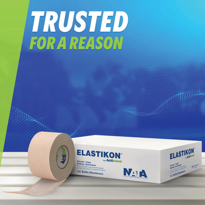 Elastic Athletic Tape - Provides Support for Sprains, Strains, Muscle Injuries - for Sport and Veterinary Applications - 1 in x 2.5 yd, 12 Rolls