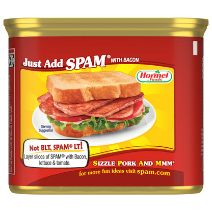 SPAM with Real HORMEL Bacon, 7 g protein, 12 oz (Pack of 12)