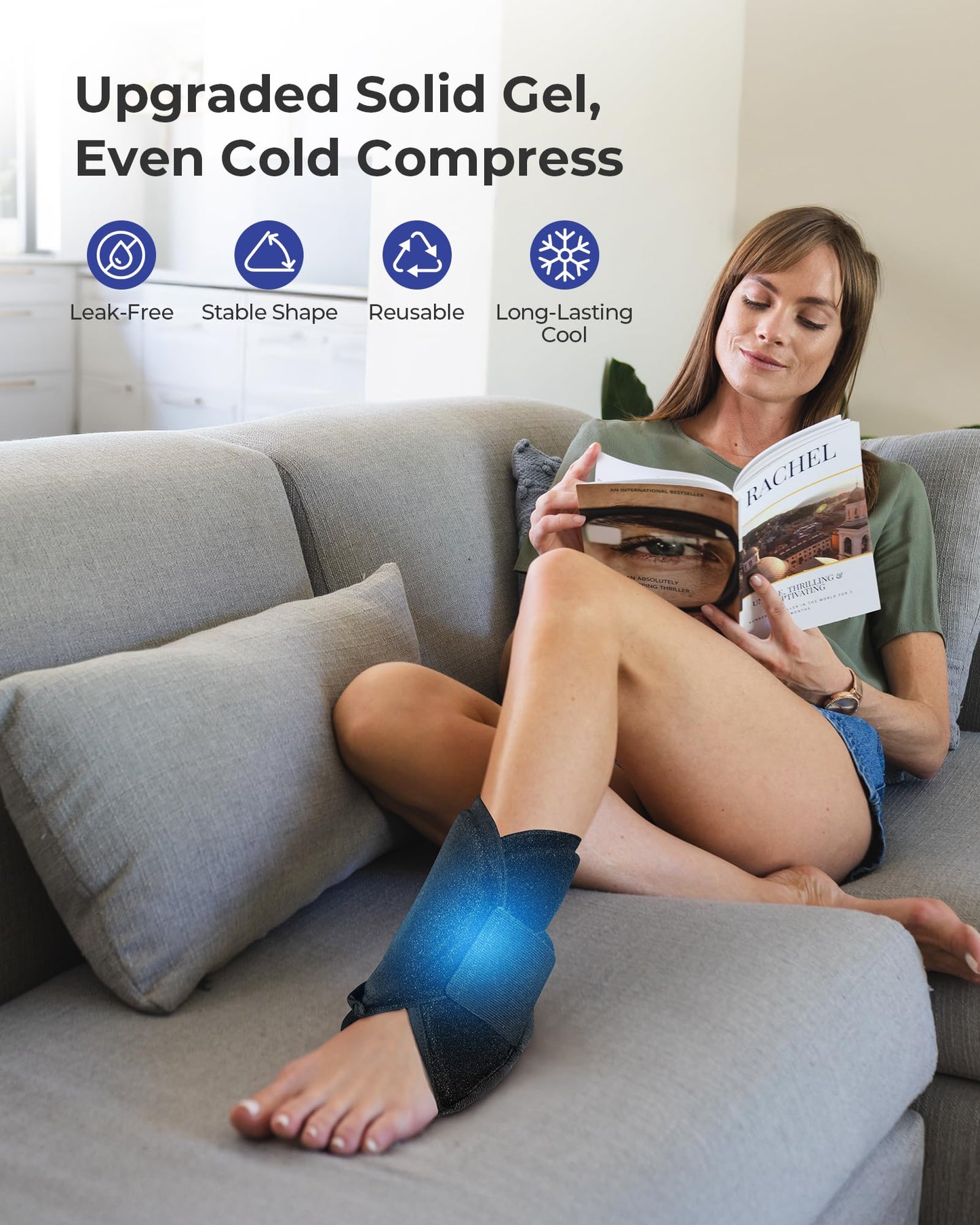 Koonie Ankle Ice Pack Wrap for Swelling, Plantar Fasciitis, Planters Facetious Relief, Reusable Ankle Brace Ice Pack, Cold Therapy Sock Compression for Achilles Tendonitis, Sore Feet, Foot & Heel