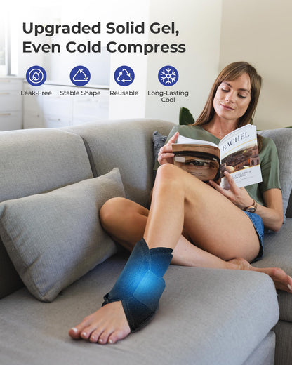 Koonie Ankle Ice Pack Wrap for Swelling, Plantar Fasciitis, Planters Facetious Relief, Reusable Ankle Brace Ice Pack, Cold Therapy Sock Compression for Achilles Tendonitis, Sore Feet, Foot & Heel