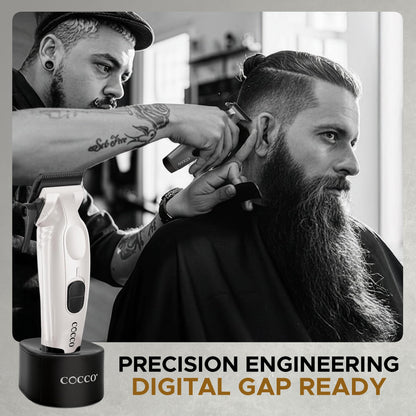 Cocco Veloce Pro Clipper, Digital Gap Ambassador Graphene Taper Blade Professional Hair Clippers, High-Torque BLDC Motor, All-Metal, Cordless, Charging Base Included