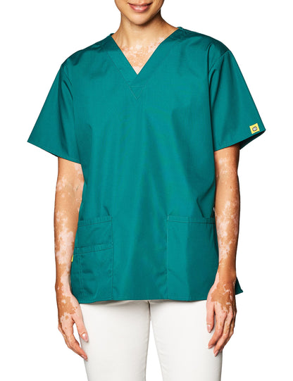 WonderWink womens Origins Bravo V-Neck Top, Hunter Green, X-Small