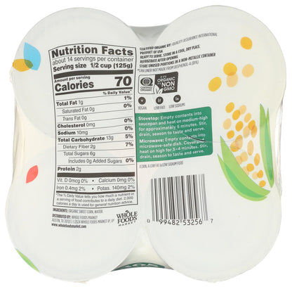 365 by Whole Foods Market, Organic Corn, No Salt Added, 15.25 Ounce, 4 Pack