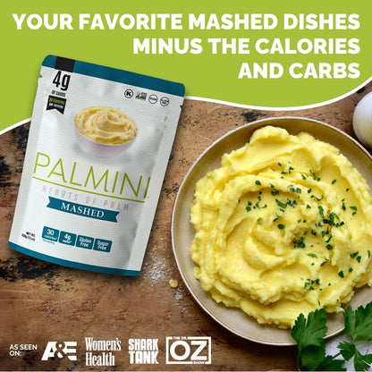 Palmini Mashed | Low-Carb, Low-Calorie Hearts of Palm Mash | Keto, Gluten Free, Vegan, and Non-GMO | As seen on Shark Tank | (12 Ounce Pouch - Pack of 3)