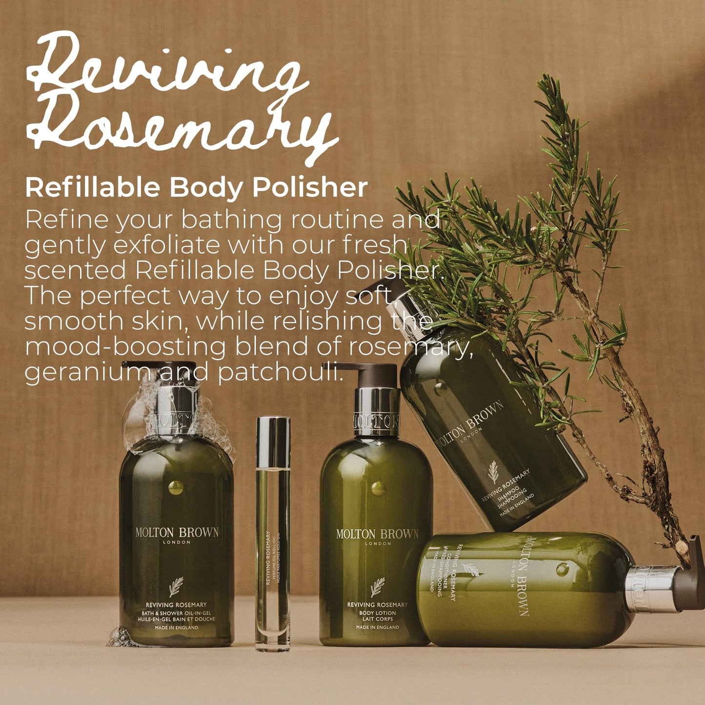 Molton Brown Reviving Rosemary Refillable Body Polisher 8.8 oz