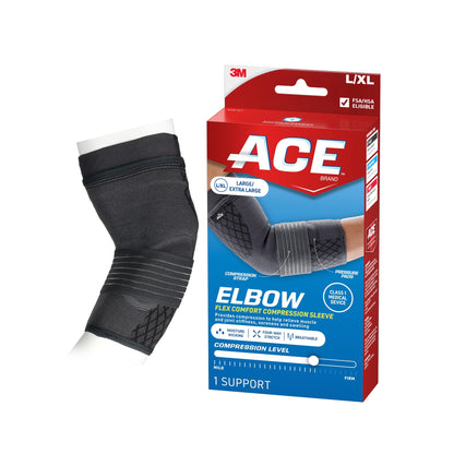 ACE Brand Flex Comfort Compression Elbow Sleeve 208707, L/XL