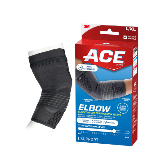 ACE Brand Flex Comfort Compression Elbow Sleeve 208707, L/XL