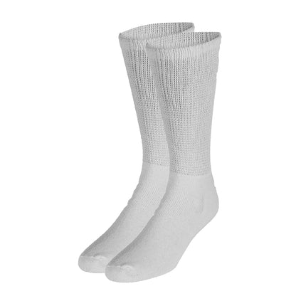 Truform Diabetic Socks for Men and Women, Medical Style Crew Length, Mid Calf Height, 3 Pairs, White, X-Large