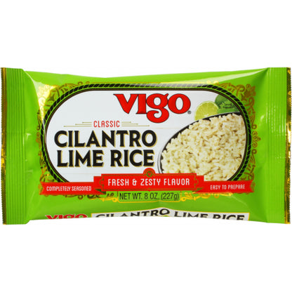 Vigo Authentic Cilantro Lime Rice, Fresh & Zesty Low Fat, 8oz (Cilantro Lime, 8 Ounce (Pack of 12))