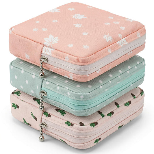 3Pcs Sanitary Napkin Storage Bag, Small Menstrual Period Bag Period Pouch Waterproof, Tampon Organizer Pouch Tampon Pad Holder for Purse, Pad Bags Feminine Care First Periods