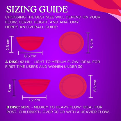 Menstrual Disc - Premium Medical Grade Silicone Design - Soft & Ultra Comfortable Period Disc - No Leaks - Up to 12 Hours Protection- Great Menstrual Cup Alternative (Rose Rage, A)