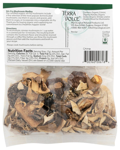 Terra Dolce Organic Stir-Fry Mushrooms, 0.75 Ounce