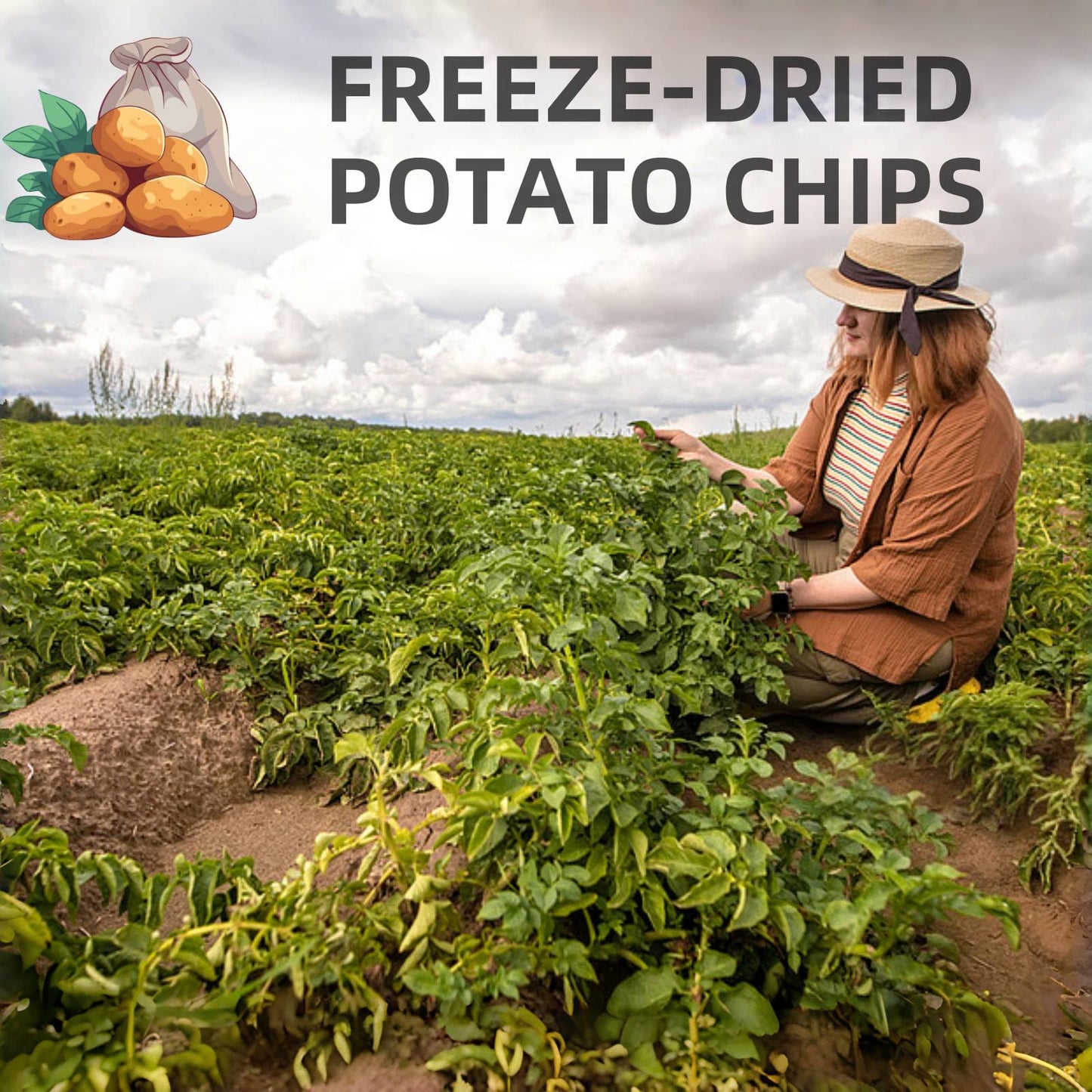 Dehydrated Potato - 350g 12.35oz Quick-Rehydrating Chunks for Soups, Stews, Potato Cakes & Home Fries | Long-Term Pantry Staple | Dried Vegetables Premium Freeze-Dried Fruits, Natural Snack