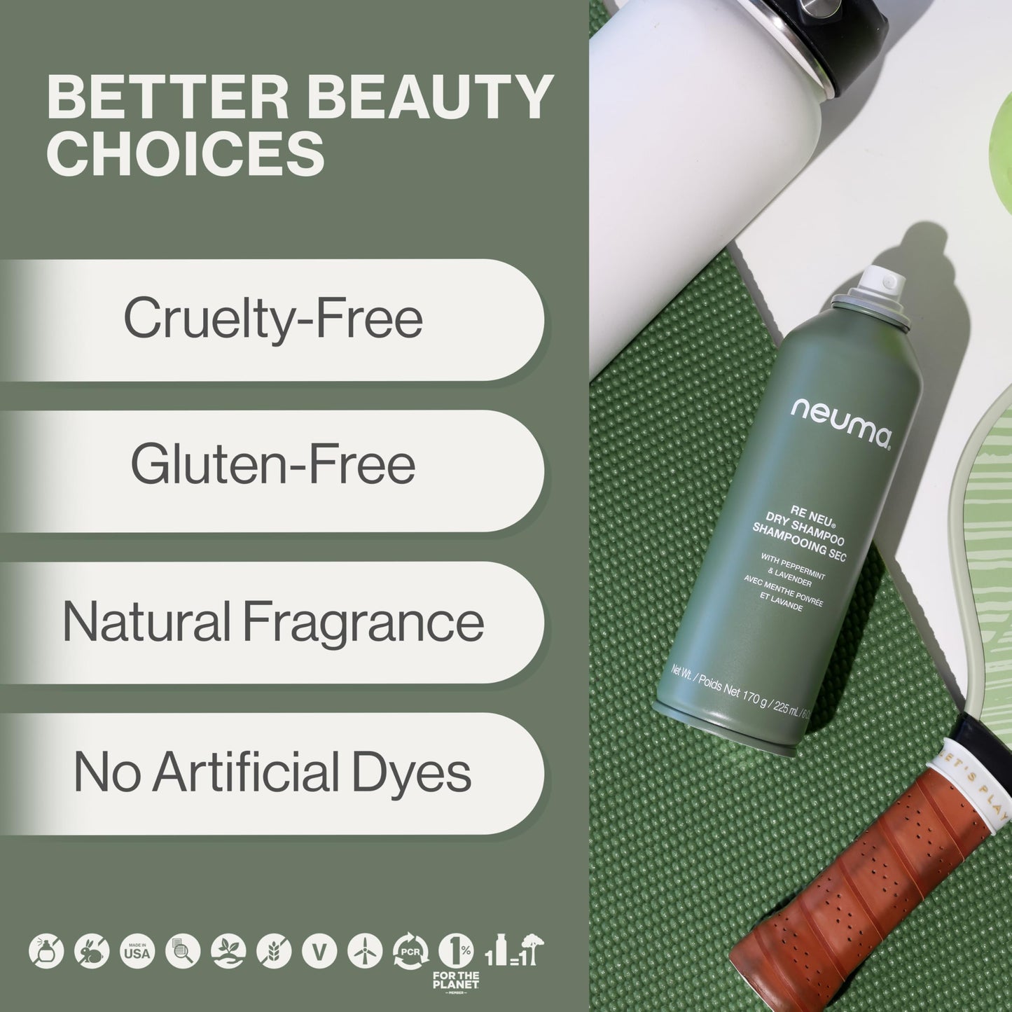 Neuma Re Neu Dry Shampoo 6 Fl. Oz. Talc-Free, Fast-Absorbing Volumizing Dry Shampoo, Coconut Kalette Scent
