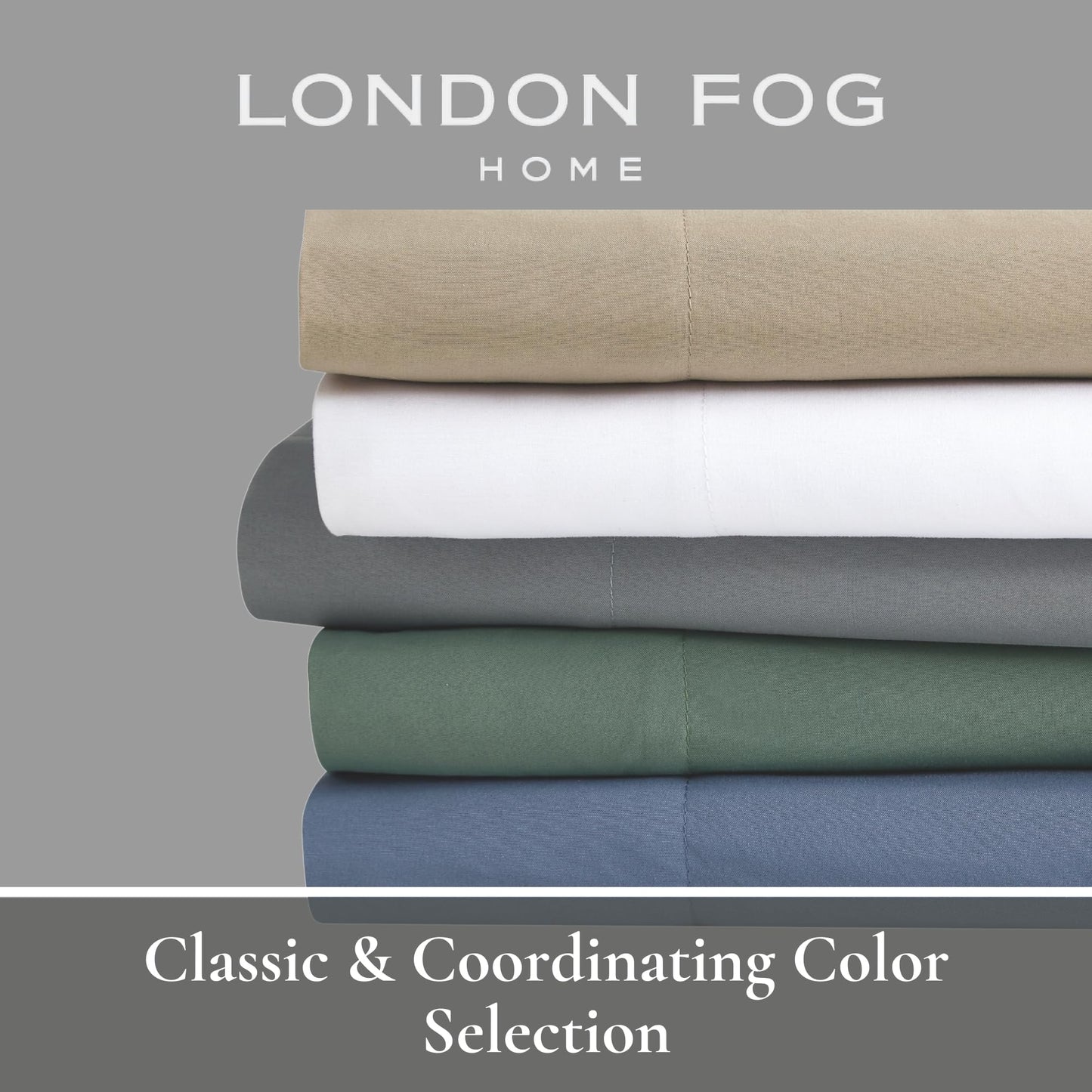 London Fog Garment Washed Solid Sheet Set White Microfiber 4-Piece King Sheet Set, Solid Themed, Deep Pocket, Adult and Teen, Oeko-TEX Certified