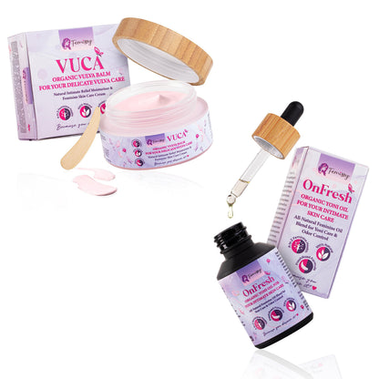 Natural Yoni Vulva Oil for Women PH Balance & Dryness (1 fl oz) Sensitive Skin Herbal Moisturizer + Vulva Balm (2 oz); Vulva Cream; Vulva Moisturizer Women, Feminine Relief Balm for external use only
