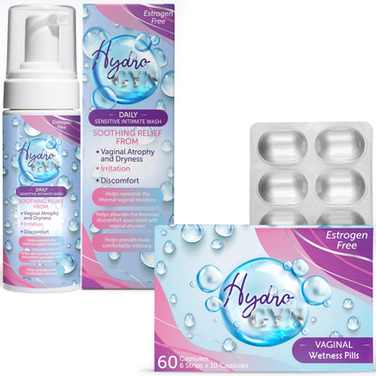 Feminine Wash, Unscented Feminine Cleanser for pH Balance and Vaginal Dryness Relief, Suitable for Sensitive Skin + pH Balance Oral Pills for Vaginal Moisture, Dryness, Itching Relief