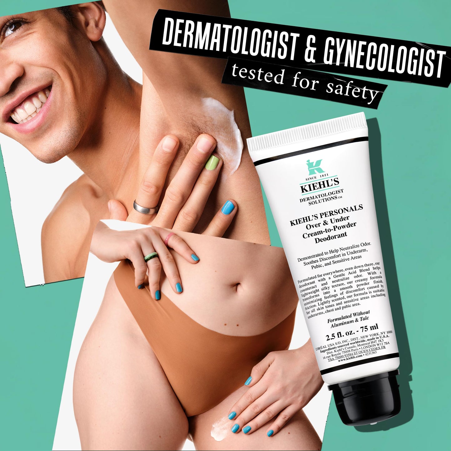 Kiehl's Since 1851 All Over Deodorant Treatment - Whole Body Deodorant for Women and Men - 75ml