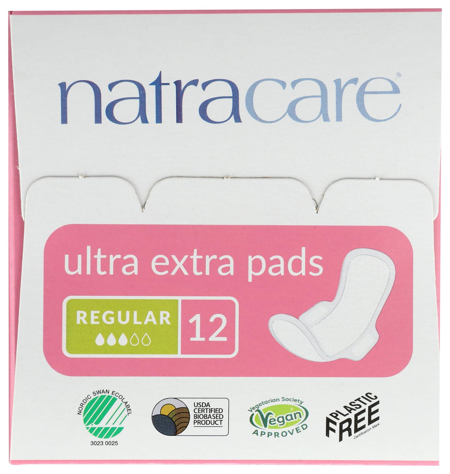Natracare Ultra Extra Pads with Wings, Regular, Individually Wrapped, Made with Certified Organic Cotton, Ecologically Certified Cellulose Pulp and Plant Starch (1 Pack, 12 Pads Total)