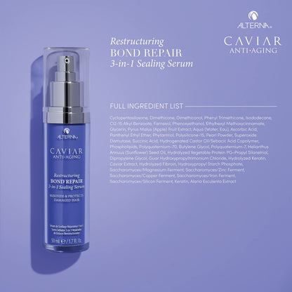 Alterna Caviar Anti-Aging Restructuring Bond Repair Leave In Hair Serum Treatments for Damaged Hair | Sulfate Free, Paraben Free