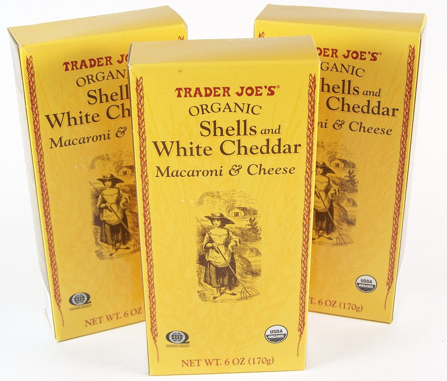 Trader Joe's Organic Shells & White Cheddar Macaroni & Cheese 6oz each (3 Pack)