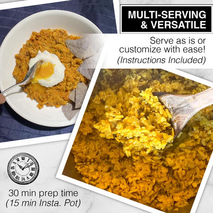 Jain Family Foods Mung Rice Khichdi Kitchari Kit | Authentic Indian Meal Kit with Spiced Yellow Lentils | Plant Based, Gluten-Free, High Fiber | Easy One Pot Dinner, Instant Pot Friendly | Serves 3