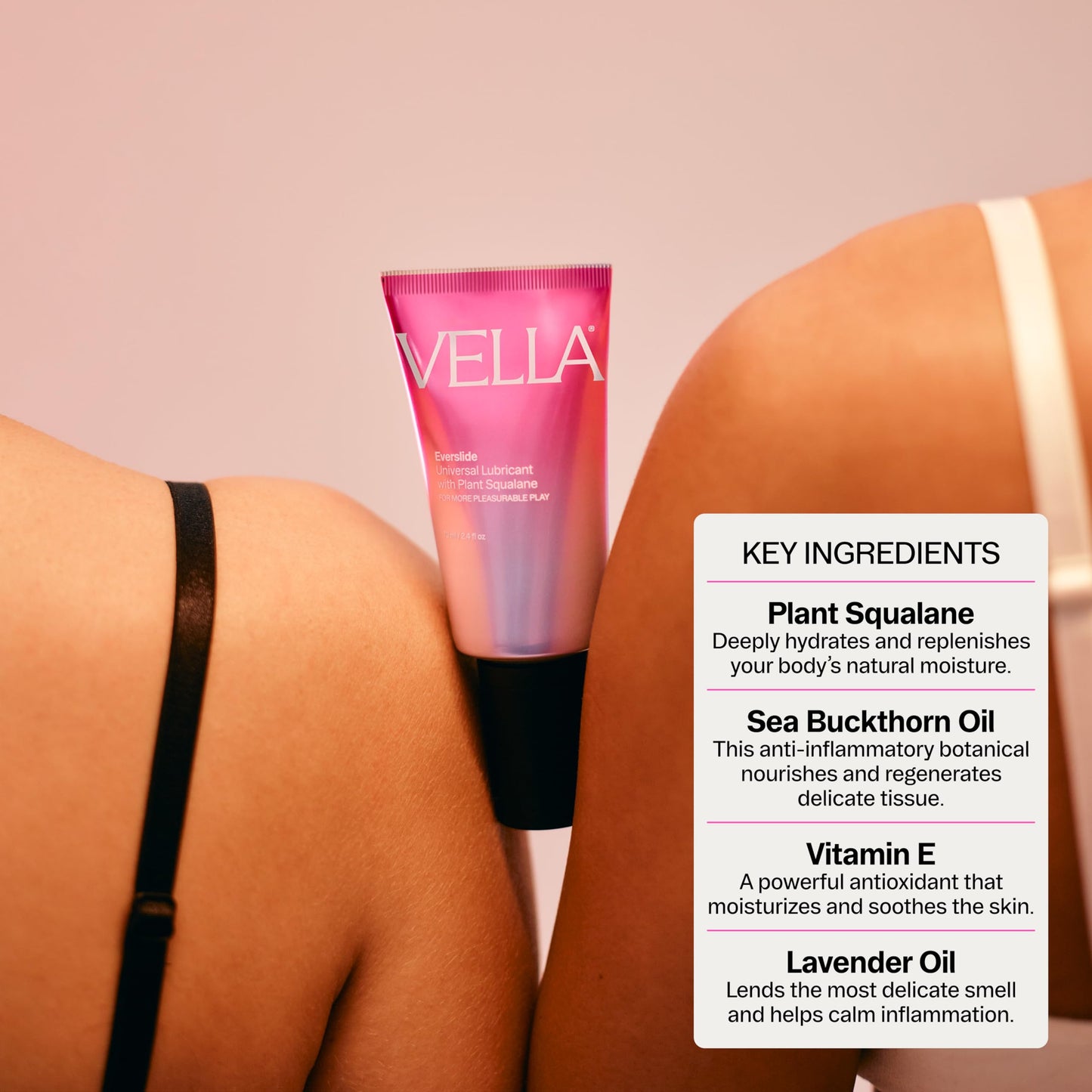 Vella Everslide Silicone Glide Gel for Women & Couples, Long Lasting Intimate Moisture Enhancer with Squalane & Sea Buckthorn Oil, Non Greasy, pH Balanced Feminine Care, Vegan 70ml