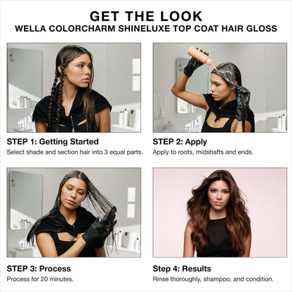 COLORCHARM ShineLuxe Top Coat Hair Gloss | Restores Color Vibrancy & Adds Shine with Smooth, Conditioned Results | Vegan Formula & Free of Ammonia | 2 oz.