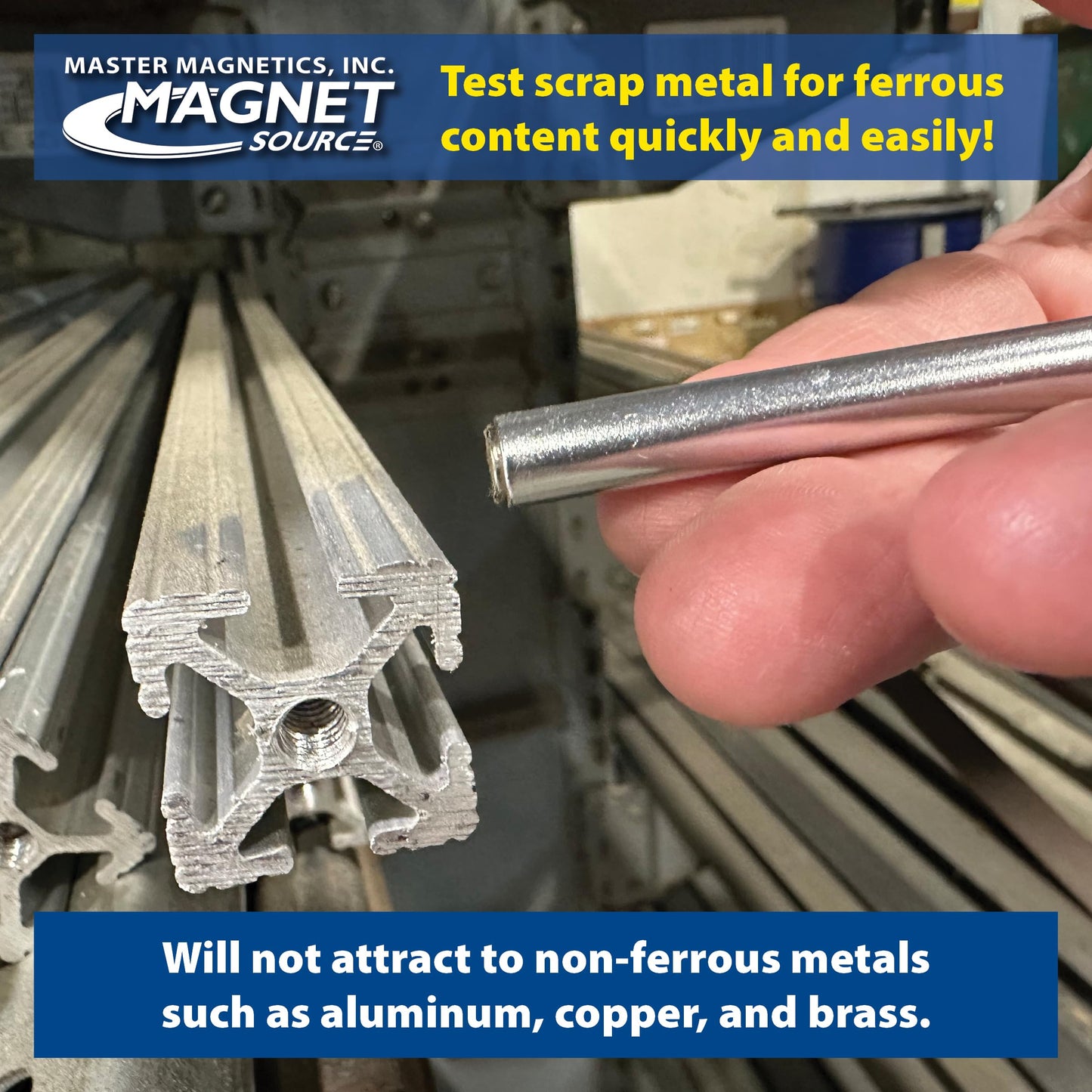 Master Magnetics Neodymium Magnetic Pick-Up Tool with Pocket Clip - 5.75" Length, 2 lb Hold, 07264