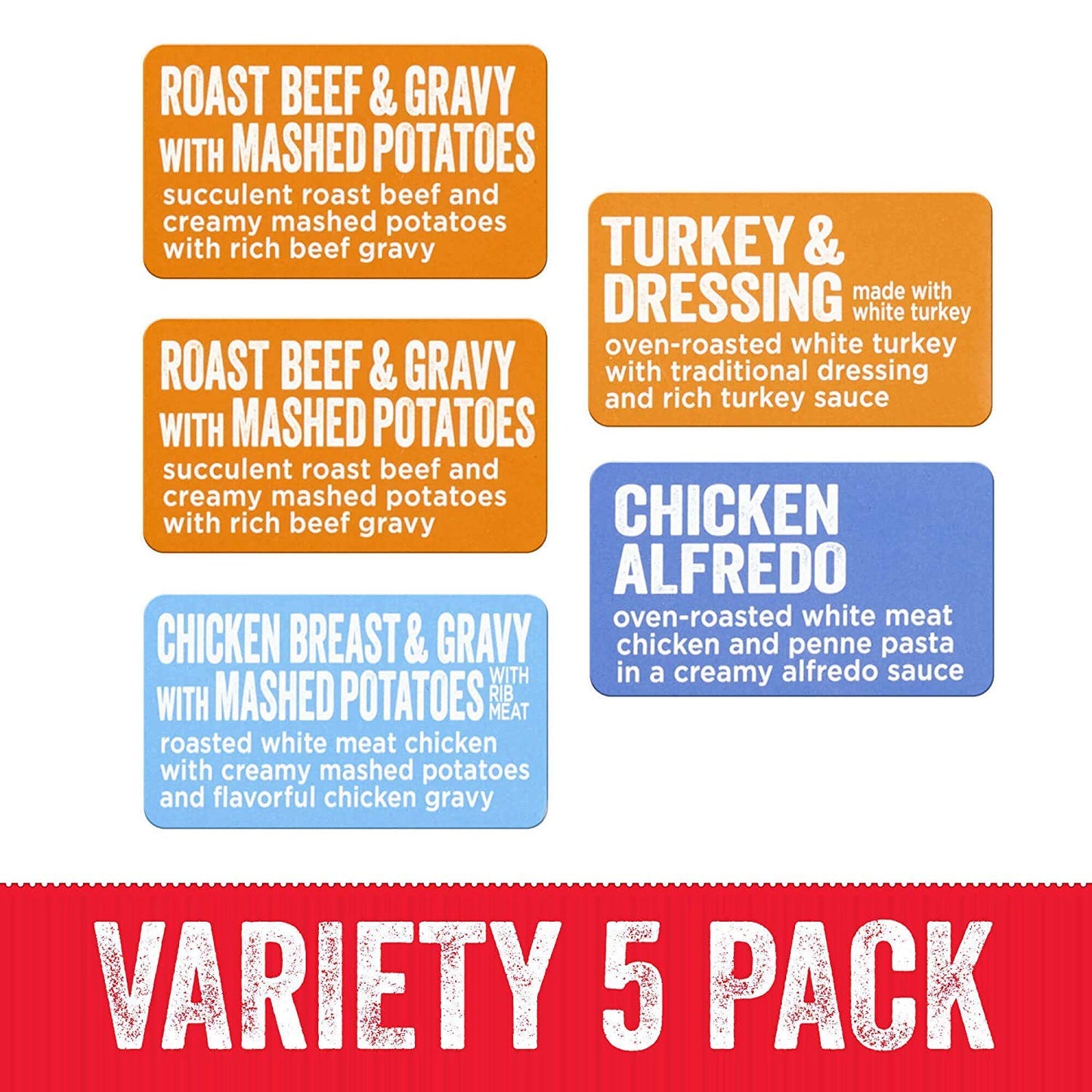 HORMEL COMPLEATS Protein Variety Pack (Pack of 5), 7.5 oz Microwave Tray– Microwave Meals, Prepared Foods
