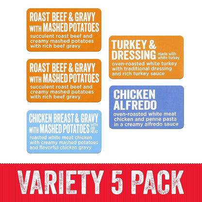 HORMEL COMPLEATS Protein Variety Pack (Pack of 5), 7.5 oz Microwave Tray– Microwave Meals, Prepared Foods