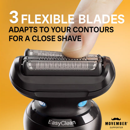 Braun Electric Shaver for Men, Series 5 5118s, Waterproof, Wet & Dry Shave, Turbo Shaving Mode, Foil Shaver with Precision Trimmer, Battery Powered, 50 Minute Battery Runtime