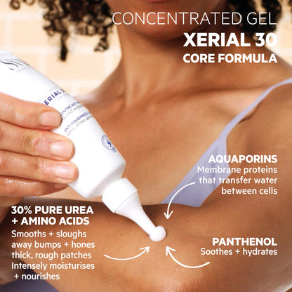 SVR Xerial 30 Concentrated Body Gel Cream. Powerful 48hr. Moisturizer & Exfoliating Cream for Dry, Rough, Bumpy Skin. Reduces Ingrown Hairs & Leaves the Skin Soft & Smooth, 2.5 fl.oz.
