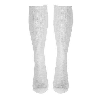 Truform Diabetic Compression Socks for Men and Women, 8-15 mmHg Knee High Over Calf Length, White, Medium