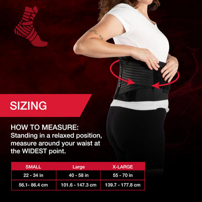 MUELLER Esports Medicine 4-in-1 Lumbar Back Brace with Hot/Cold Pack, Belt, Back Pain Relief Support for Men and Women, Ideal for Upper and Lower Back Pain, Sciatica, Black