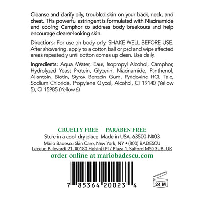 Mario Badescu Special Cleansing Lotion "O" Toner for Oily Skin |Body Toner that Minimizes Pores and Evens Skin Tone |Formulated with Cucumber Extract & Niacinamide
