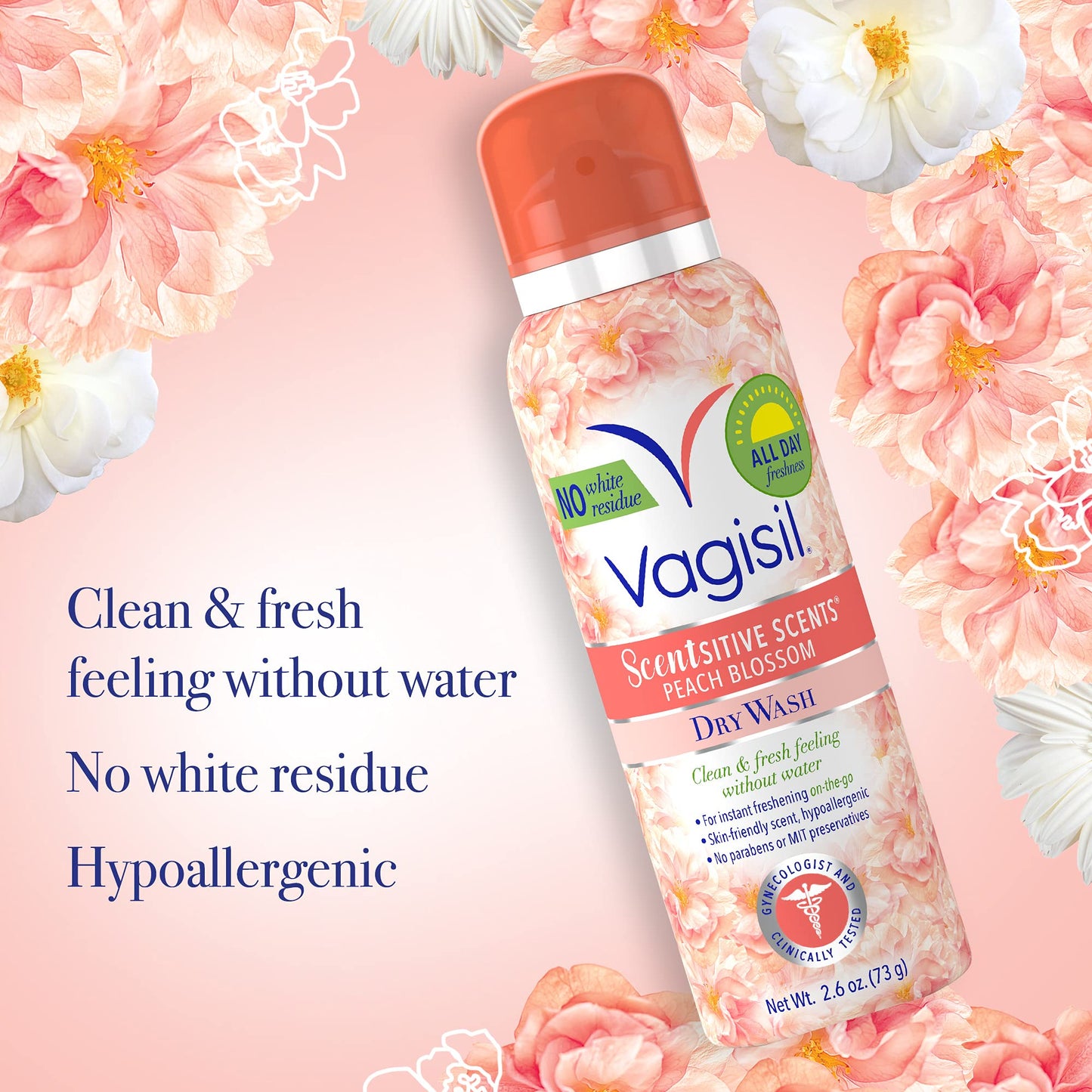 Summer's Eve Blissful Escape Daily Feminine Spray 3 Pack and Vagisil Scentsitive Scents Feminine Dry Wash Spray Peach Blossom 1 Pack