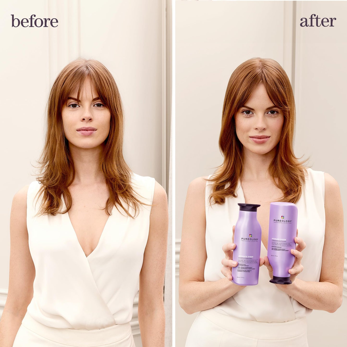 Pureology Hydrate Sheer Conditioner - Lightweight Hydrating Conditioner For Fine or Dry Color-Treated Hair, Silicone-Free & Vegan