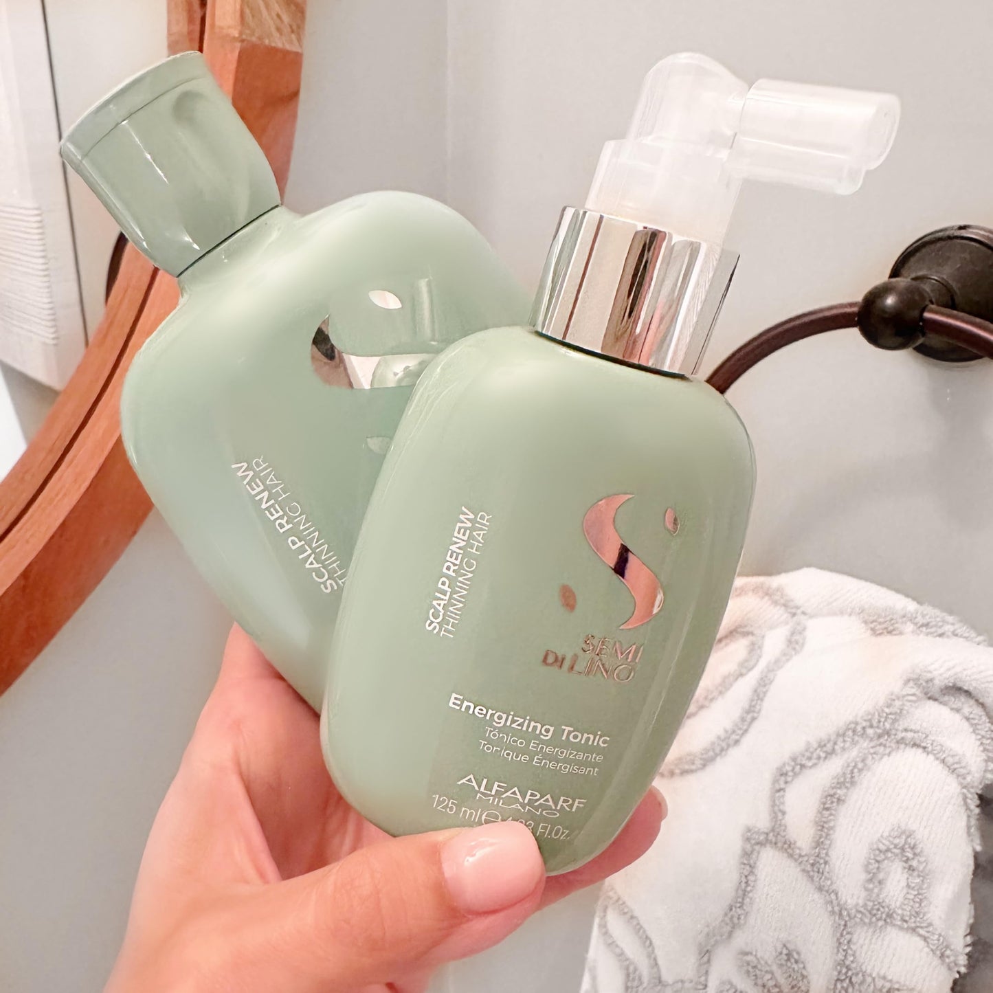 Alfaparf Milano Semi di Lino Scalp Renew Energizing Tonic for Thinning Hair - Strengthens, Re-densifies and Stimulates Hair Fiber - Professional Salon Quality - 4.23 Fl Oz