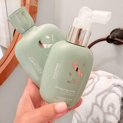 Alfaparf Milano Semi di Lino Scalp Renew Energizing Tonic for Thinning Hair - Strengthens, Re-densifies and Stimulates Hair Fiber - Professional Salon Quality - 4.23 Fl Oz
