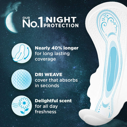 Whisper Ultra Night Sanitary Pads for Women, XXL+ 6 Napkins