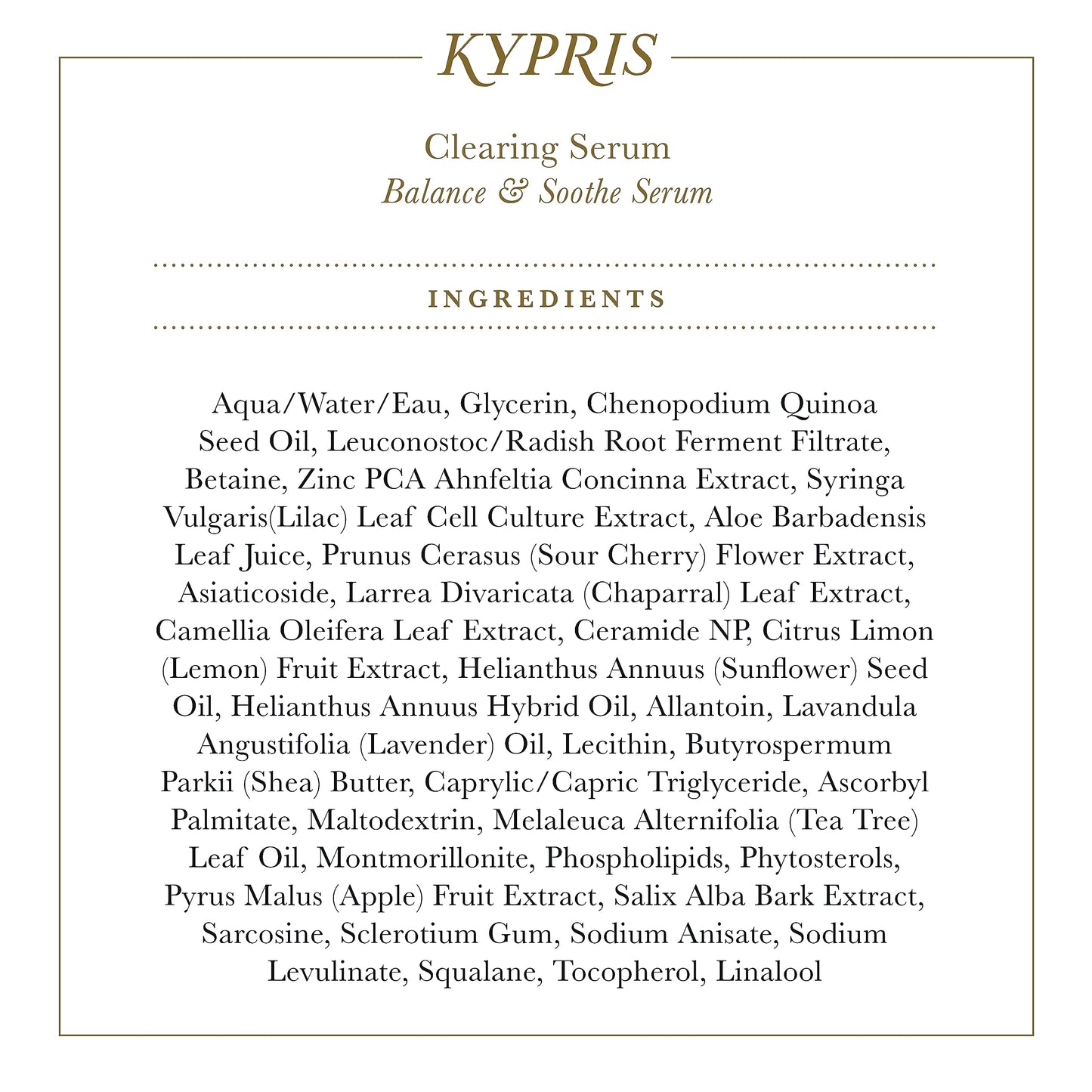 KYPRIS Clearing Serum Balance Soothe