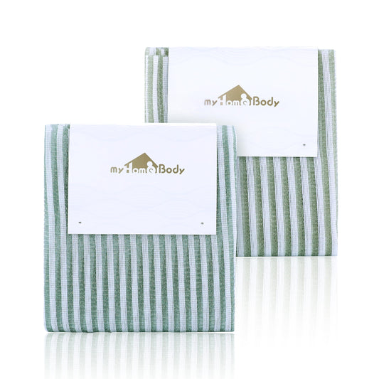 myHomeBody Extra Long Exfoliating Washcloth, Exfoliating Body Scrubber, Shower Towel, Long Bath Cloth, Japanese Washcloth, Set of 2
